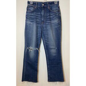 Moussy Vintage Jeans Straight Leg Raw Hem Distressed Size 26